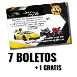 7 BOLETOS + 1 GRATIS